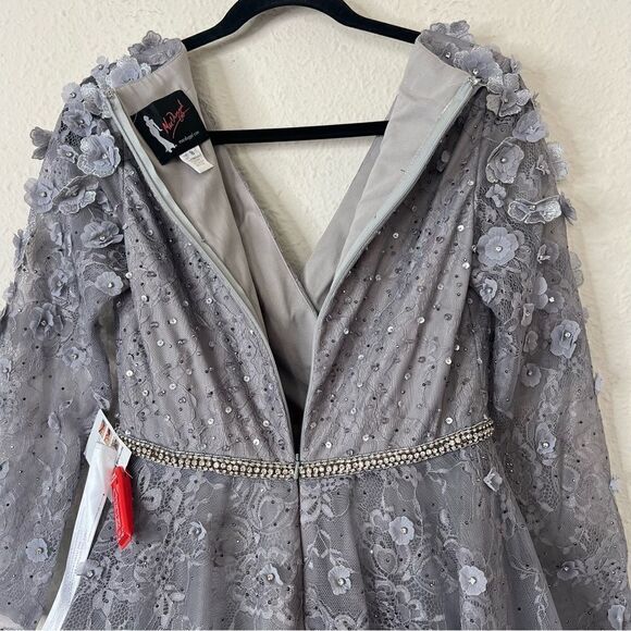 Mac Duggal Floral Embellished Lace A-Line Cocktail Dress NEW Size 8 - Picture 9 of 14